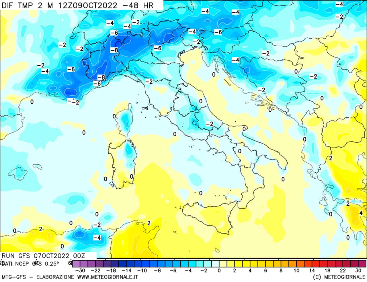 Calo termico per domenica, più incisivo al Nord