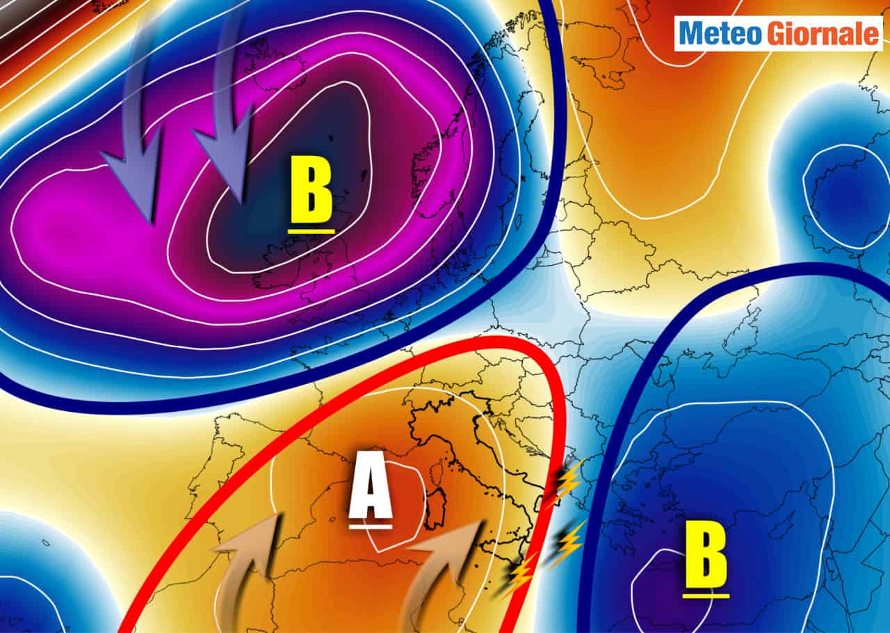 evoluzione meteo con alta pressione 85221