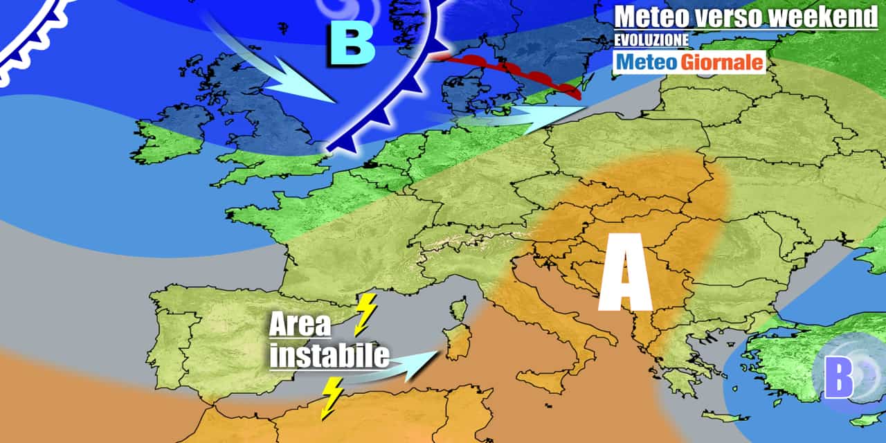 Lento indebolimento dell'anticiclone