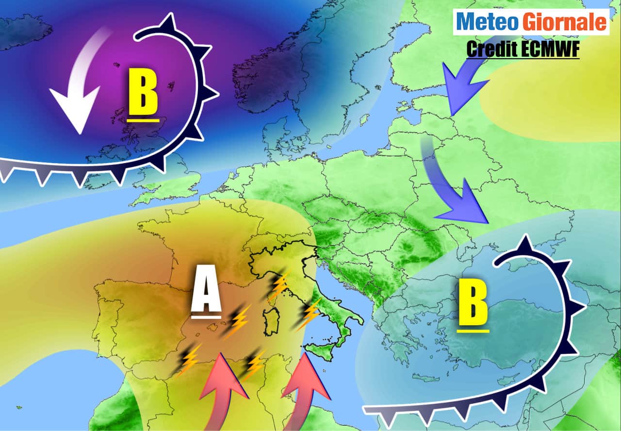 meteo lungo termine caldo africano e temporali 8224