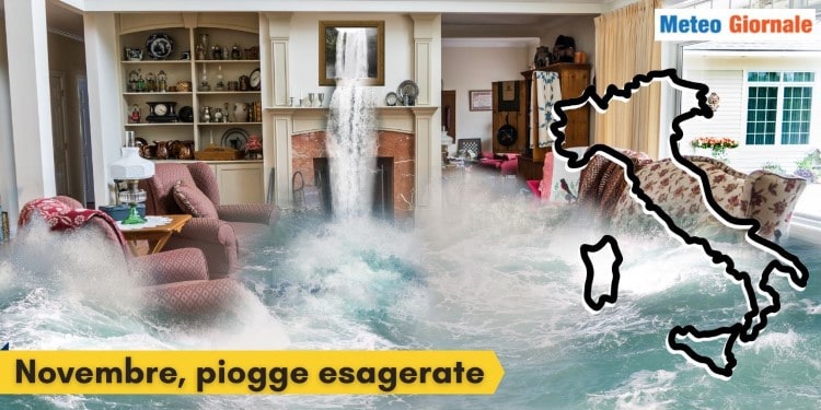 Novembre molto peggio di Ottobre, meteo scatenato. Crescente rischio alluvioni lampo