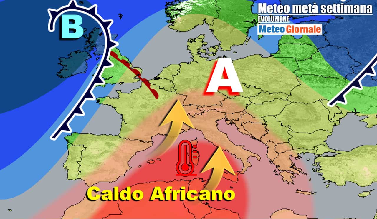 Giganteggia l'anticiclone sull'Italia e sull'Europa