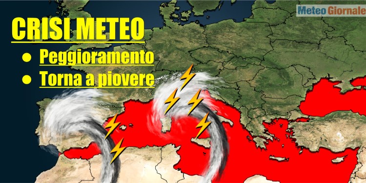 Meteo, prossima settimana ciclonica! Piogge, temporali e calo termico