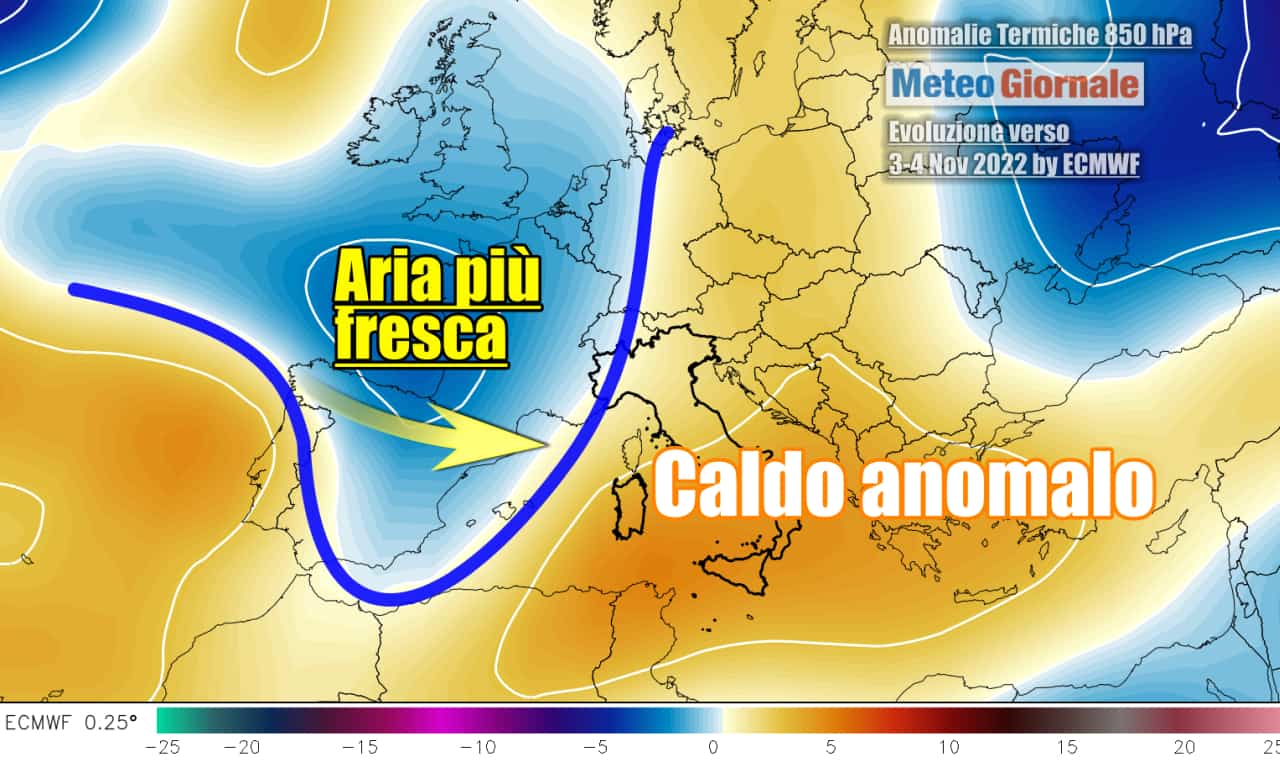 In arrivo aria più fresca nella seconda parte della prossima settimana