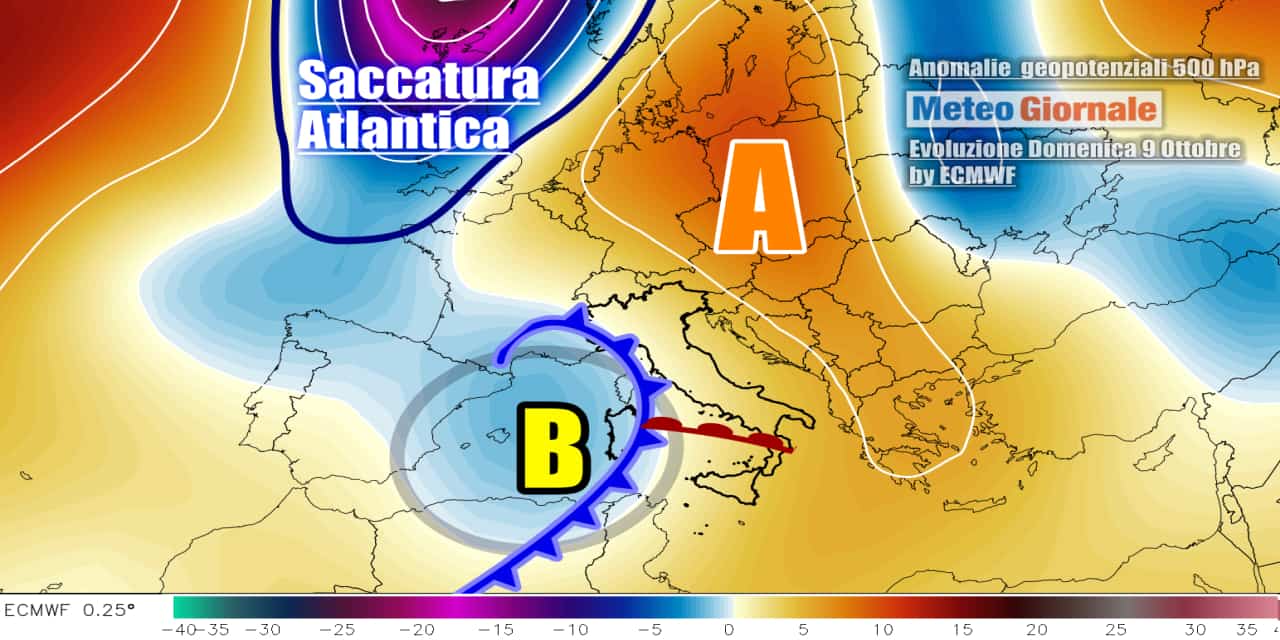 Imminente peggioramento su parte d'Italia