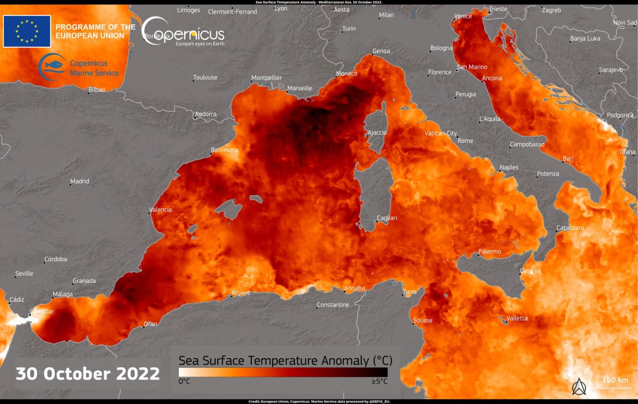 Meteo rischio eventi estremi: Mediterraneo mai così caldo in pieno autunno