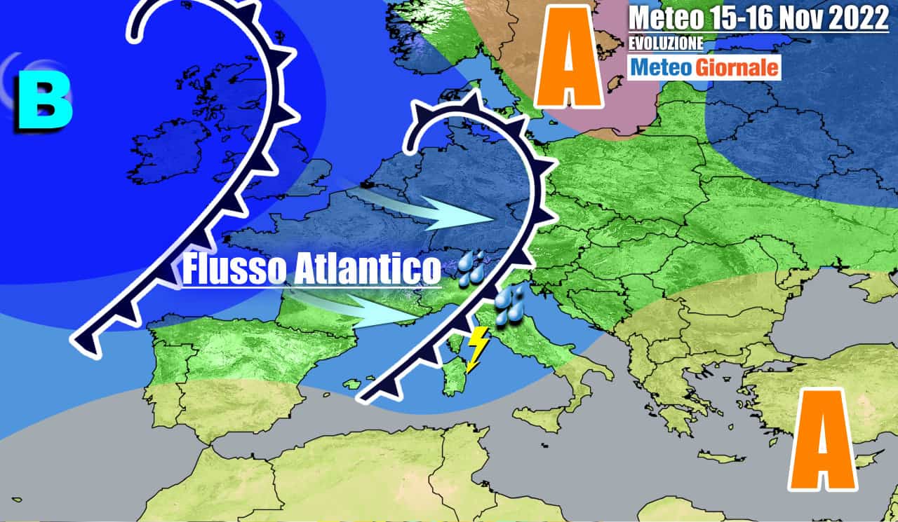 Perturbazioni in arrivo a raffica sull'Italia