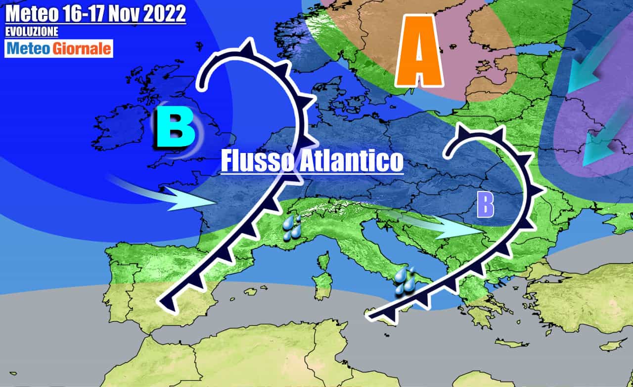 Diverse perturbazioni verso l'Italia