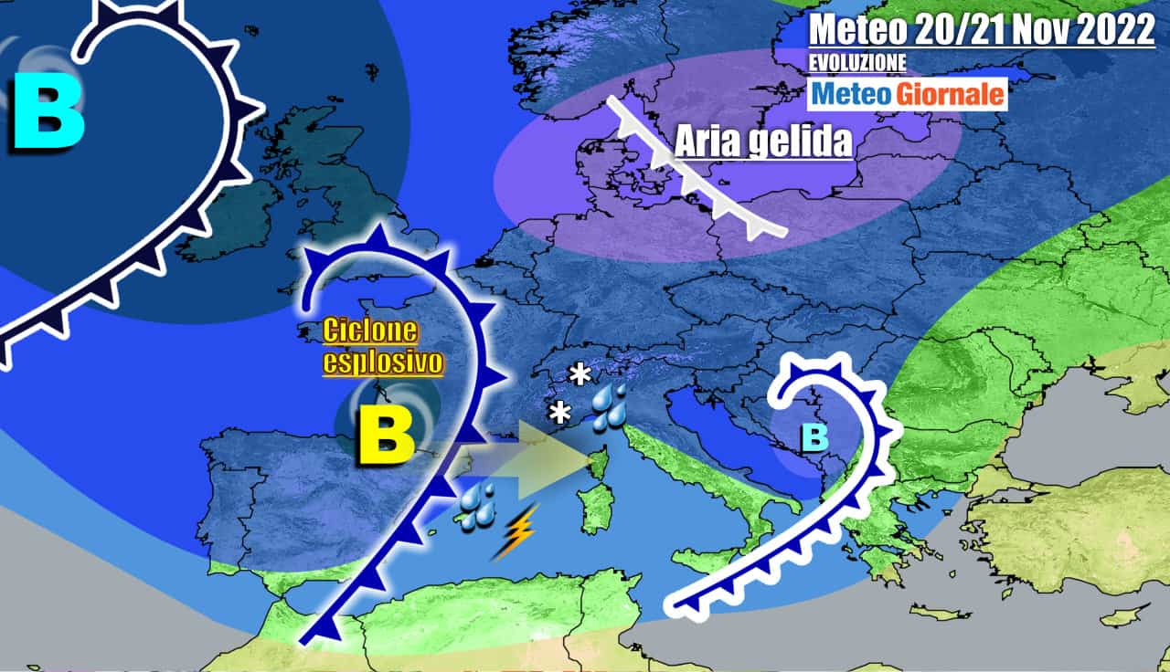 Assalto di perturbazioni atlantiche verso il Mediterraneo Centrale