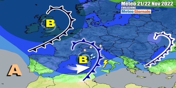 Meteo Italia: prossima settimana violento ciclone mediterraneo, poi novità