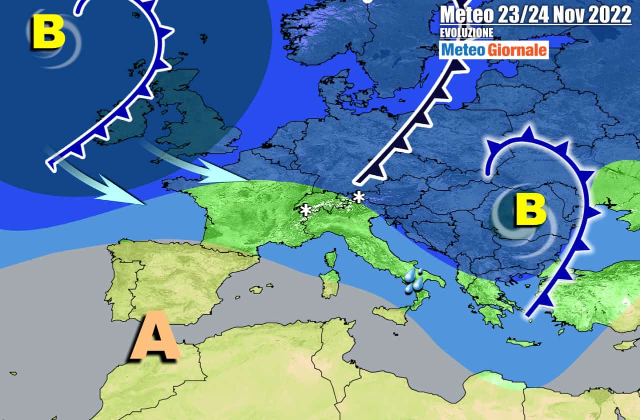 Meteo dei prossimi giorni, con ancora flusso atlantico protagonista