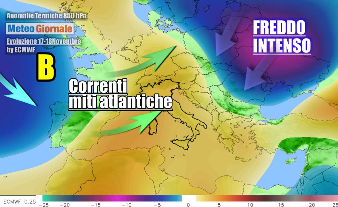 Clima invernale, ma non sull'Italia