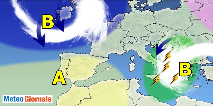 Meteo, weekend con freddo vortice verso sud