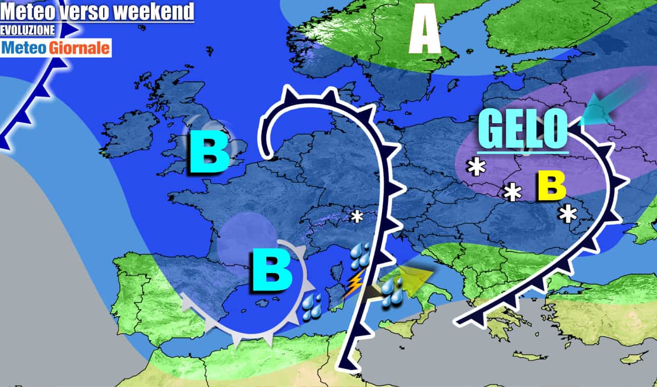 Maltempo tardo autunnale nel prossimo weekend