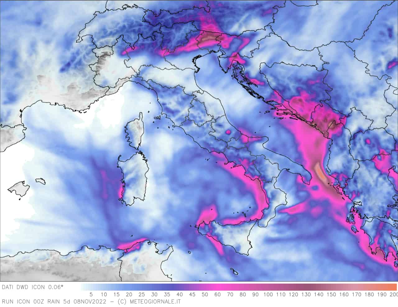 Il Sud Italia sarà nel complesso più colpito dal maltempo, con rischio nubifragi