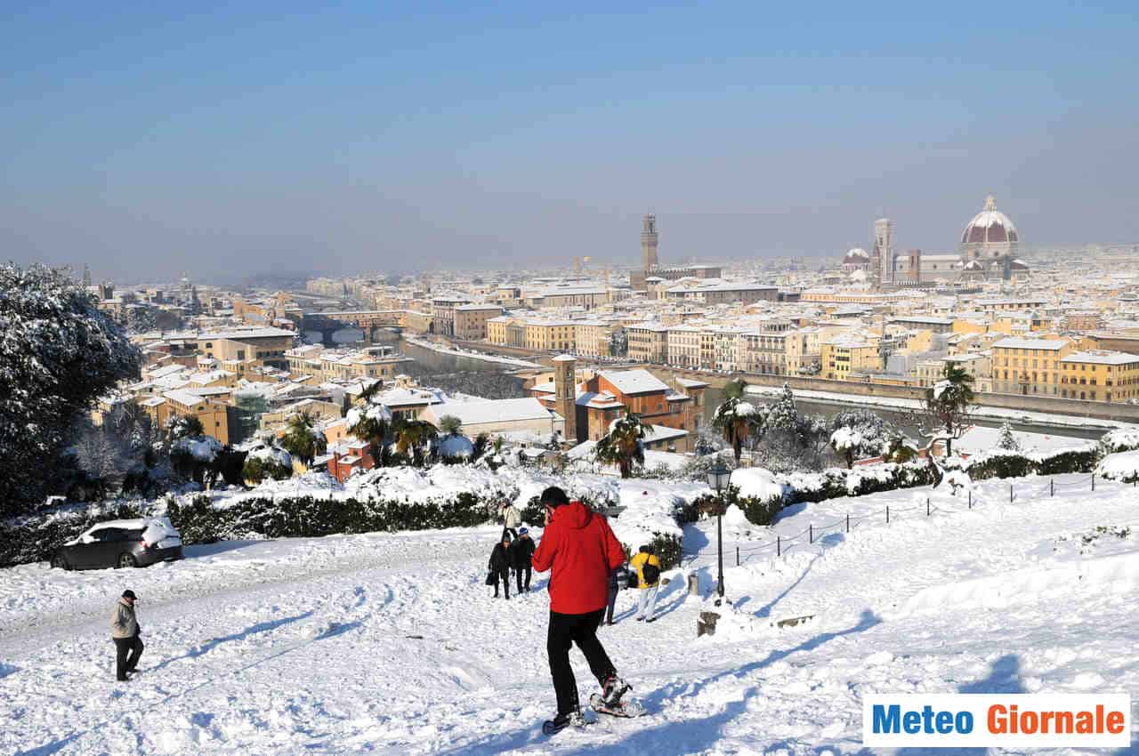 Una delle ultime nevicate abbondanti su Firenze