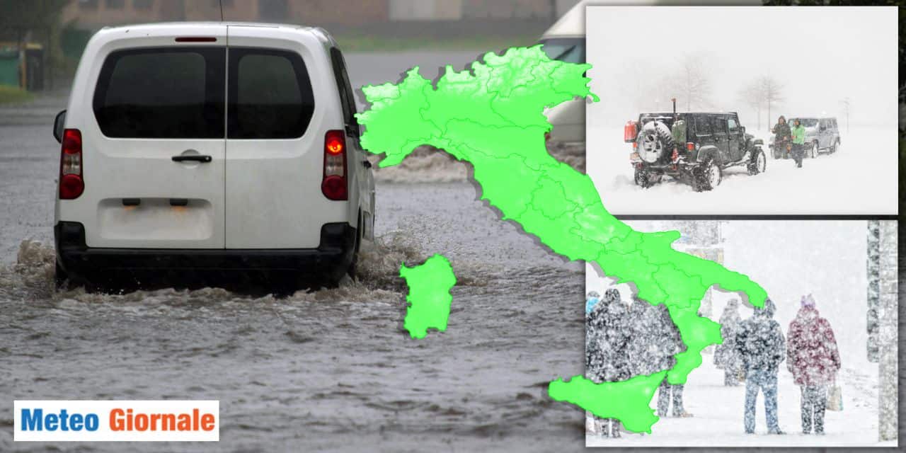 Meteo, arrivano tanta Pioggia, Temporali e pure la Neve 1 peggioramento 6266