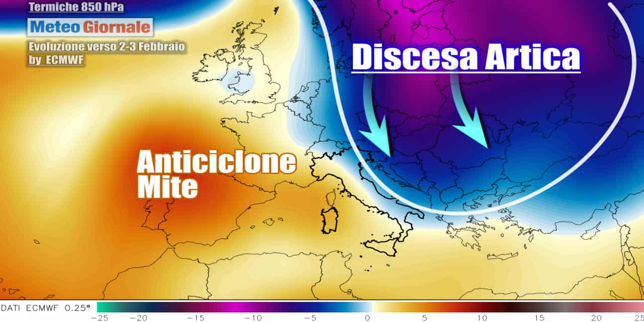 Italia tra anticiclone e freddo artico