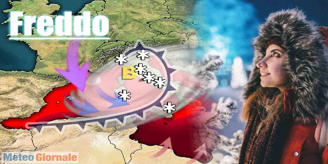 Freddo artico comporterà maltempo e neve a quote basse