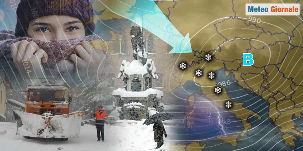 Meteo, FREDDO Maltempo nei prossimi giorni con rischio NEVE anche in Pianura
