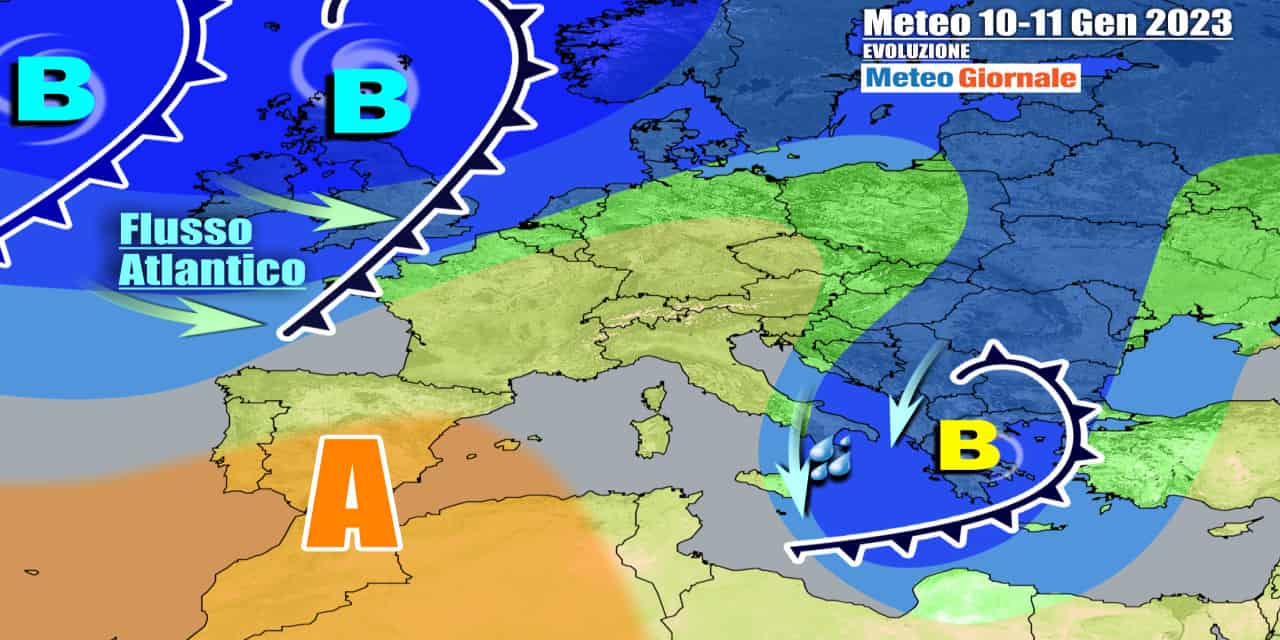 Meteo Italia: ciclone in avvio settimana, maltempo, poi nuove perturbazioni