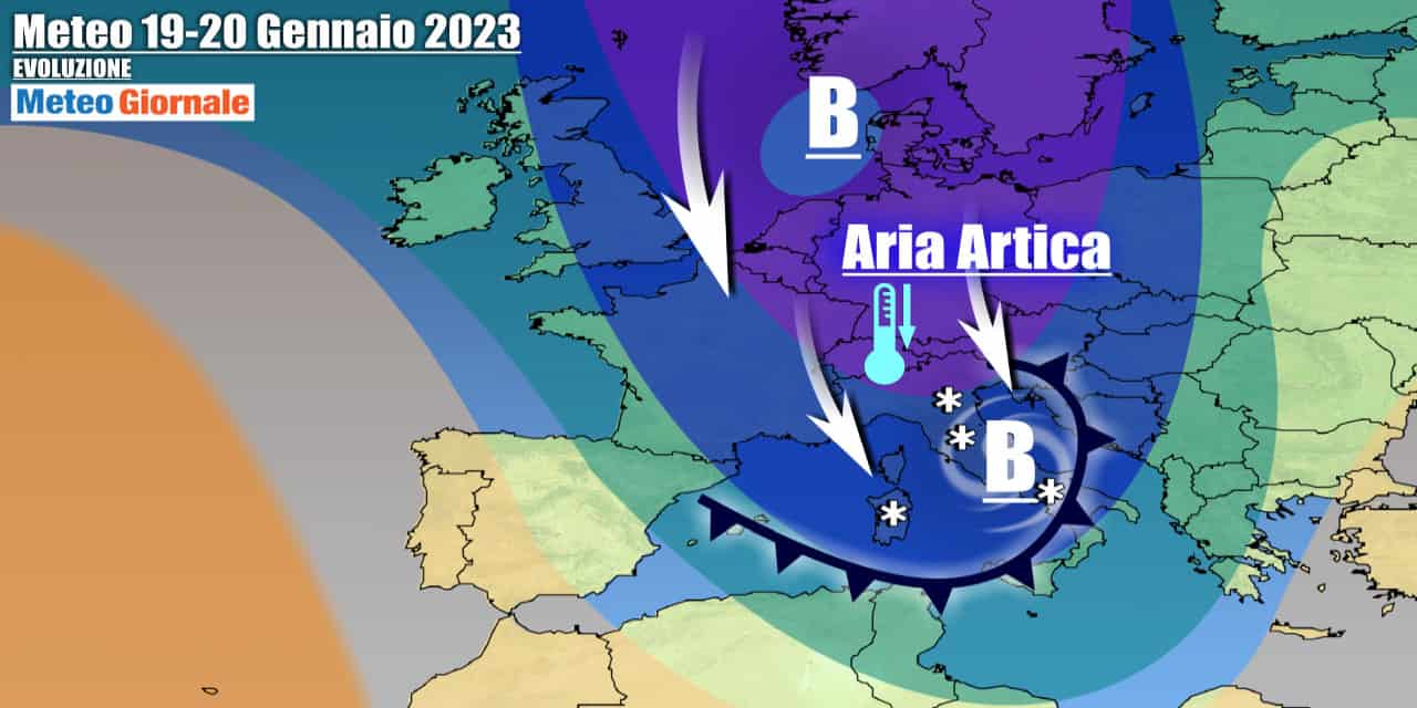 Saccatura polare protesa sull'Italia