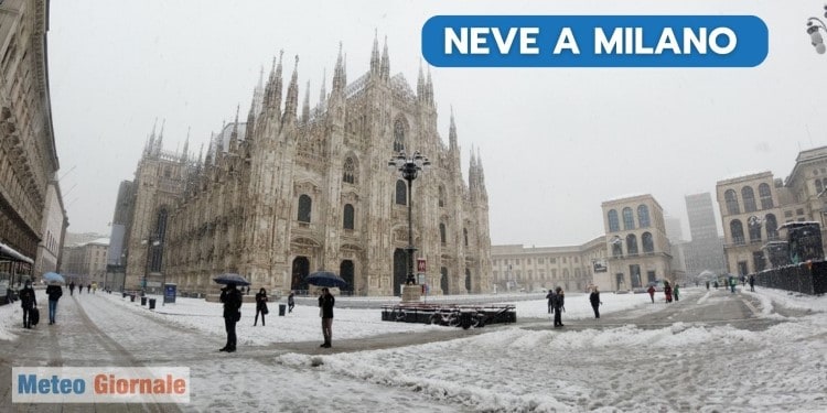 Meteo, arriva la Neve a MILANO. Inizia un periodo gelido per due settimane, almeno