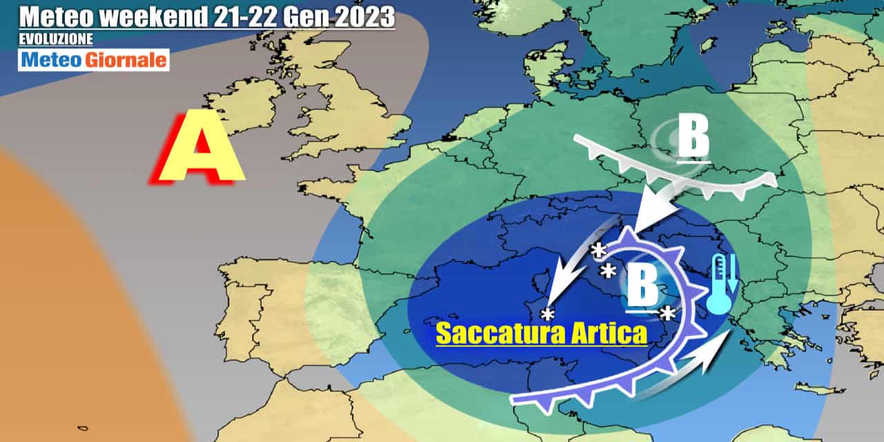Meteo invernale sull'Italia nel weekend