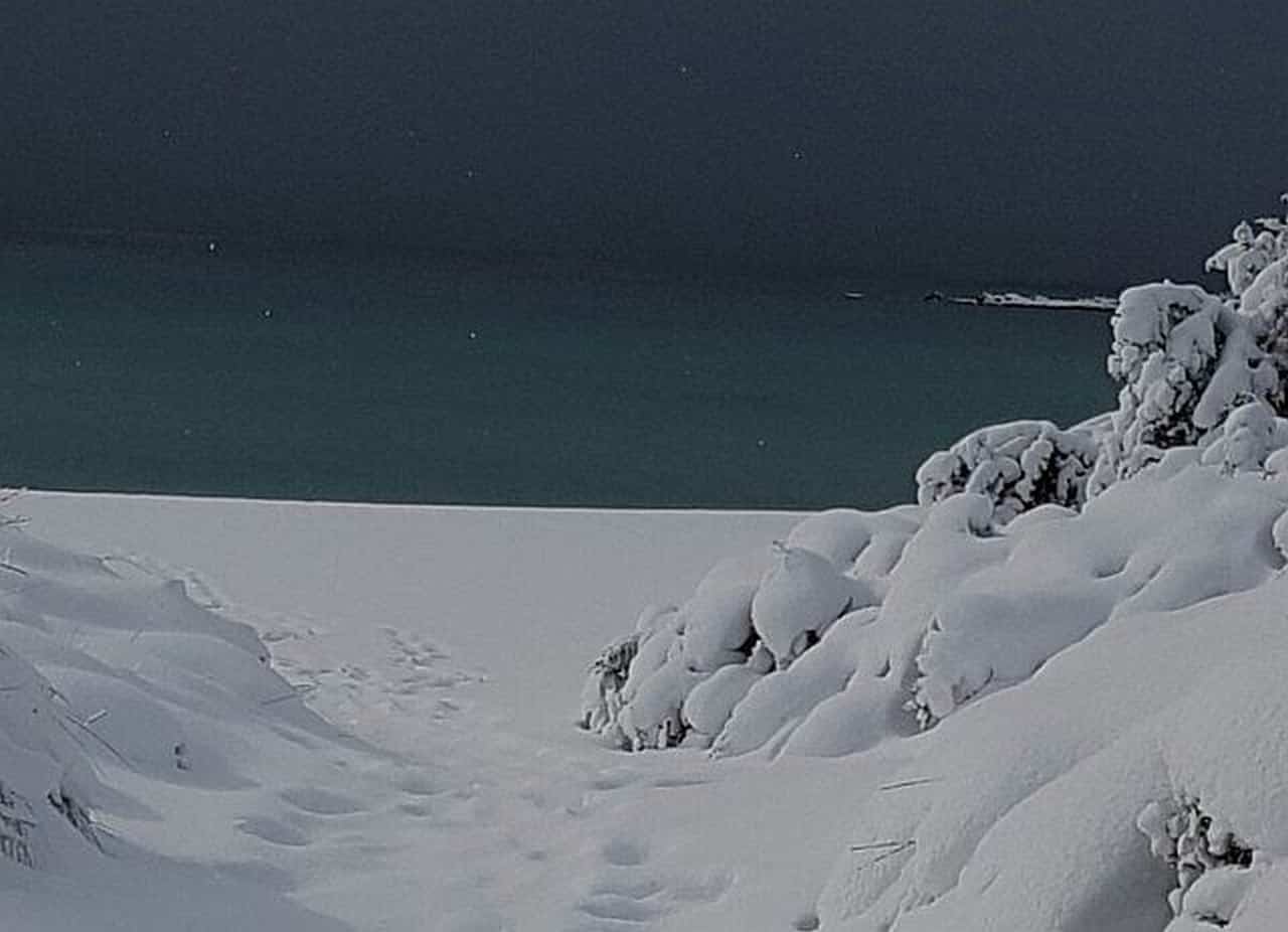 La neve ed il mare sulla Puglia Meridionale