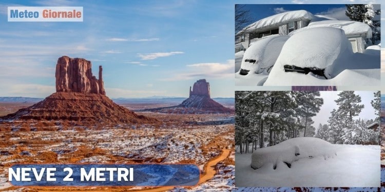 Meteo: Arizona caduti due metri di neve. Ma non doveva nevicare sempre meno