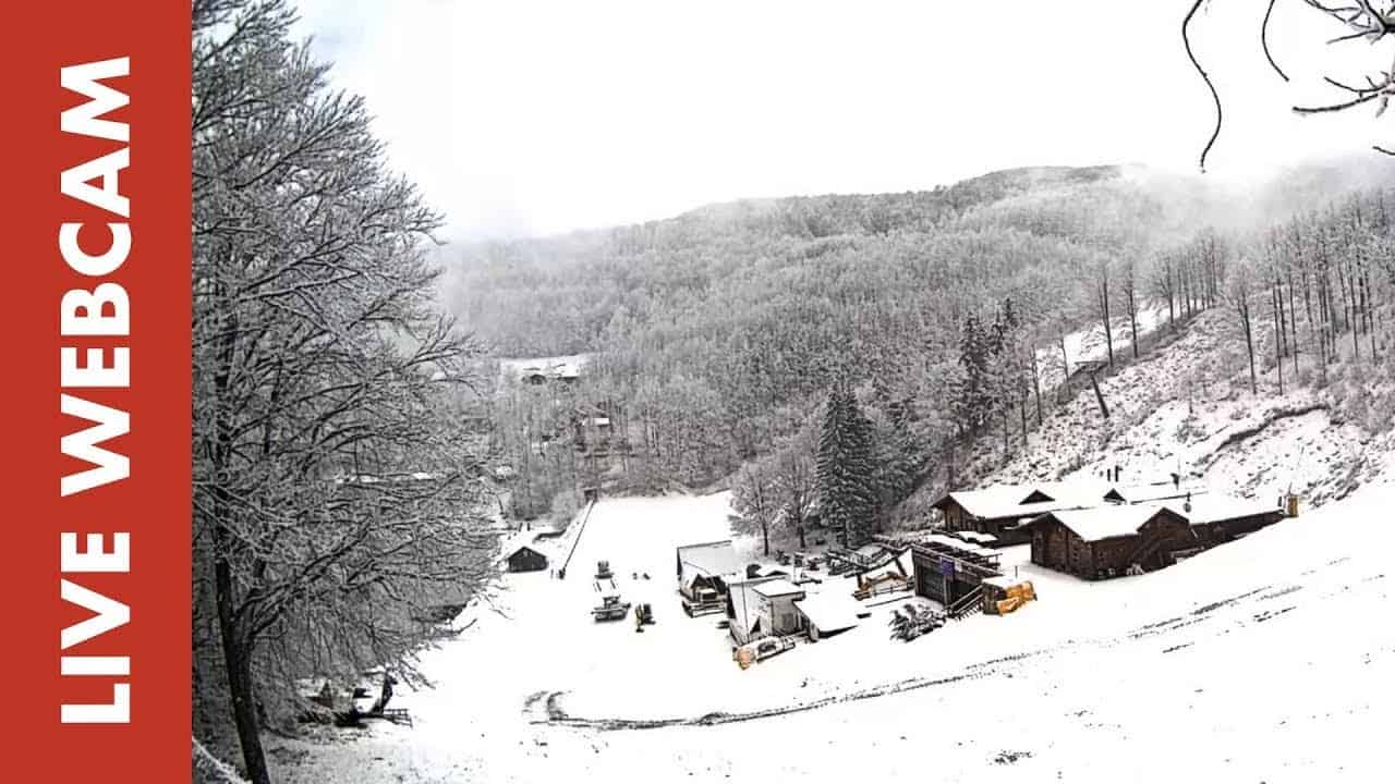 Spettacolare neve in diretta da Webcam Live Cerreto Laghi. Video Meteo