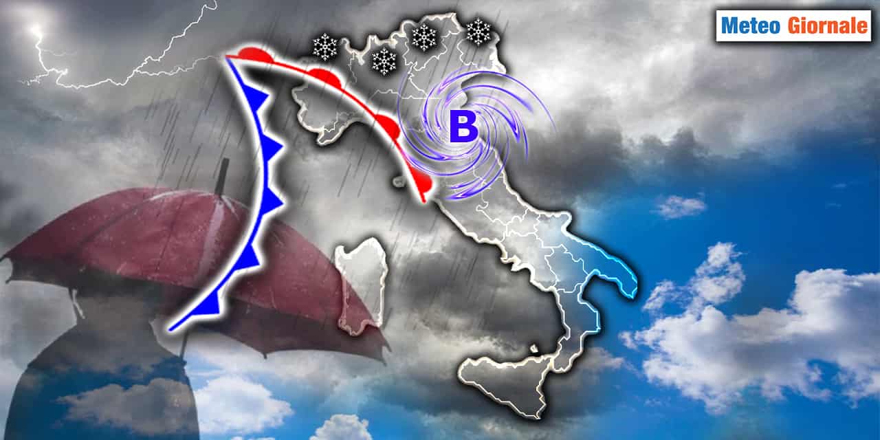 Meteo, Alta pressione Stop! Tornano le Piogge e la Neve