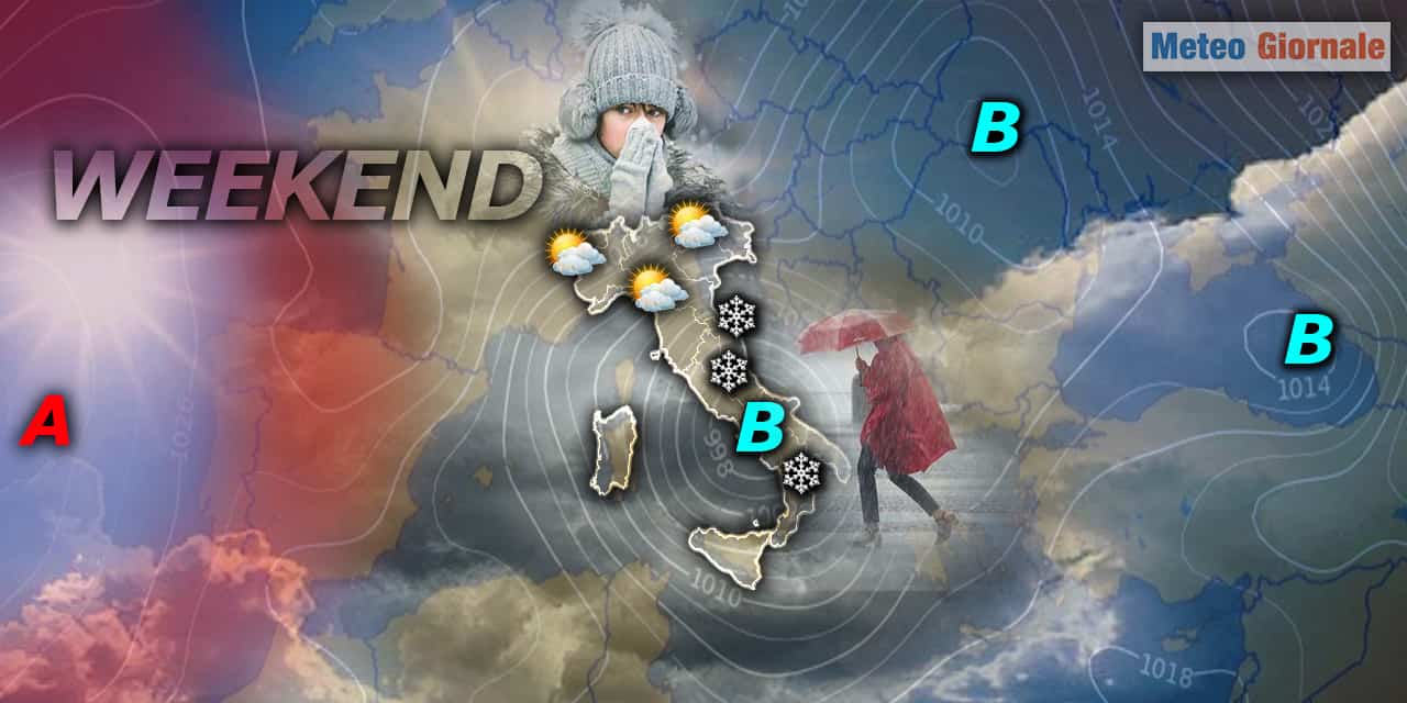 Meteo, WEEKEND strapazzato da un gelido e severo ciclone