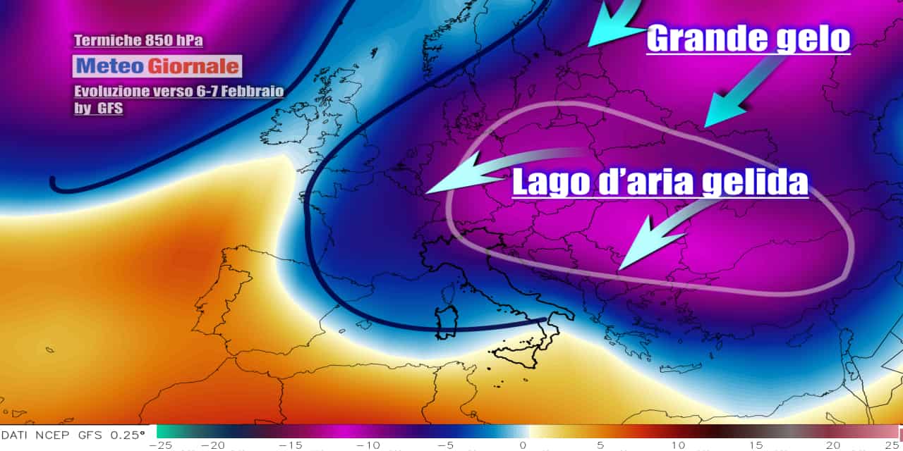 L'irruzione gelida per la prossima settimana