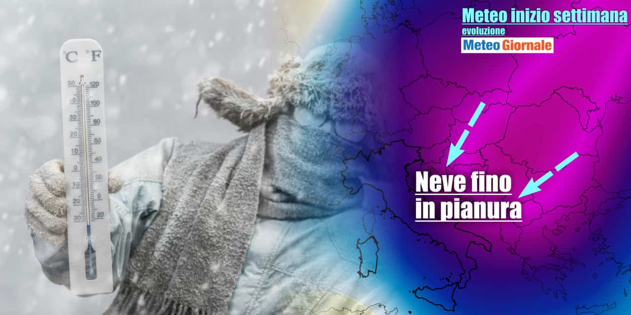 Meteo invernale in avvio di settimana, con grande freddo