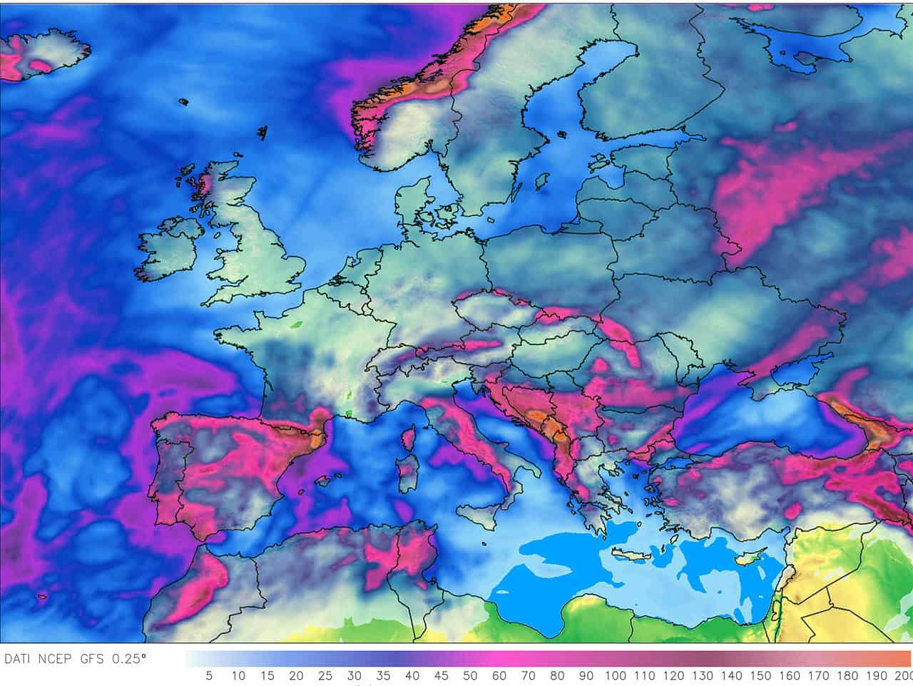 piogge due settimane dal 21