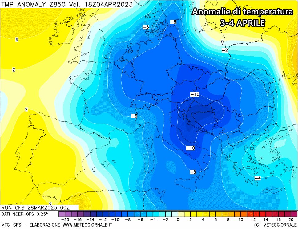 anomalie di temperatura aprile