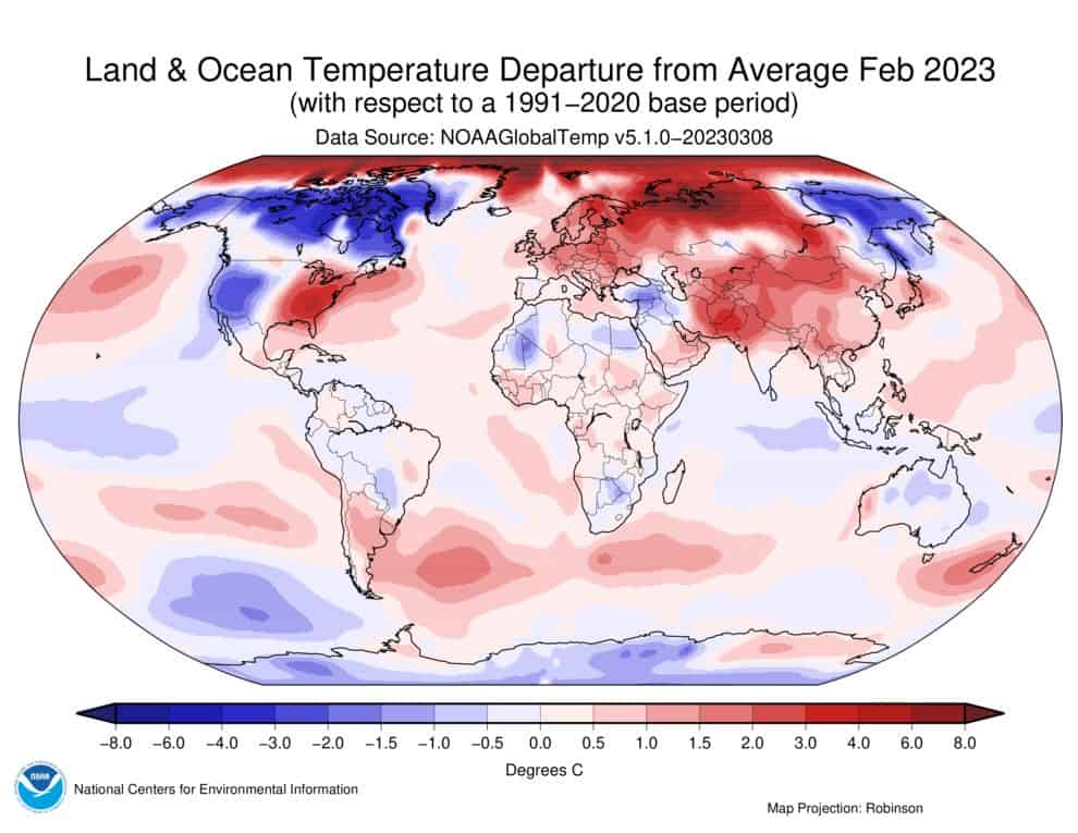 Meteo Febbraio 2023: il quarto più caldo di sempre, Global Warming inarrestabile