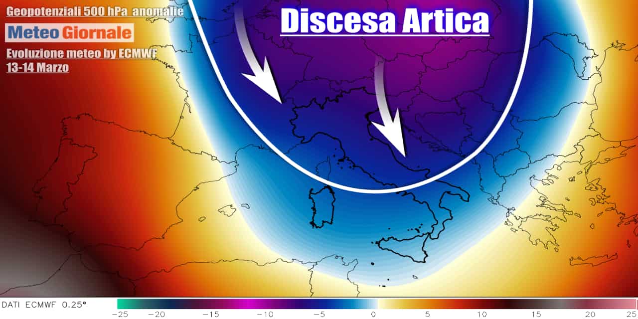 Meteo: incredibile stravolgimento, tempesta di freddo e neve verso l’Italia
