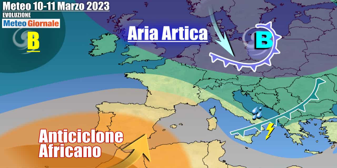 Meteo variabile sull'Italia, con una perturbazione più incisiva che transiterà venerdì 10 Marzo