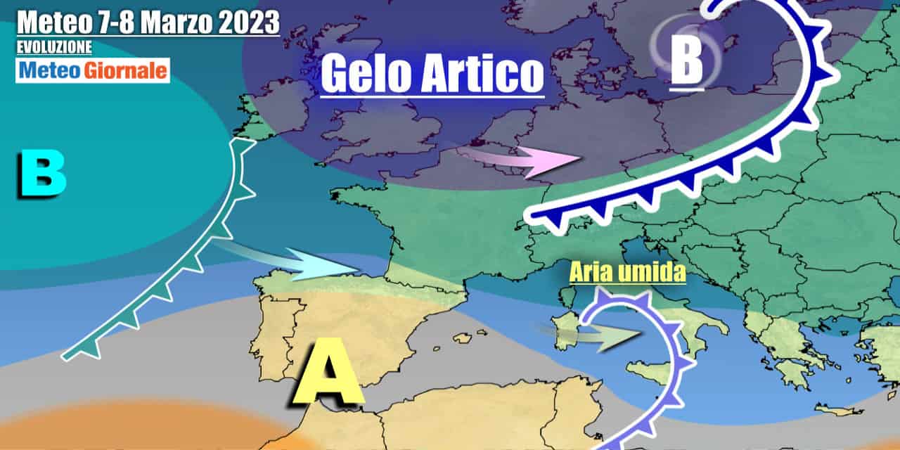 Contesto meteo sull'Italia segnato da correnti atlantiche, che trasporteranno veloci perturbazioni