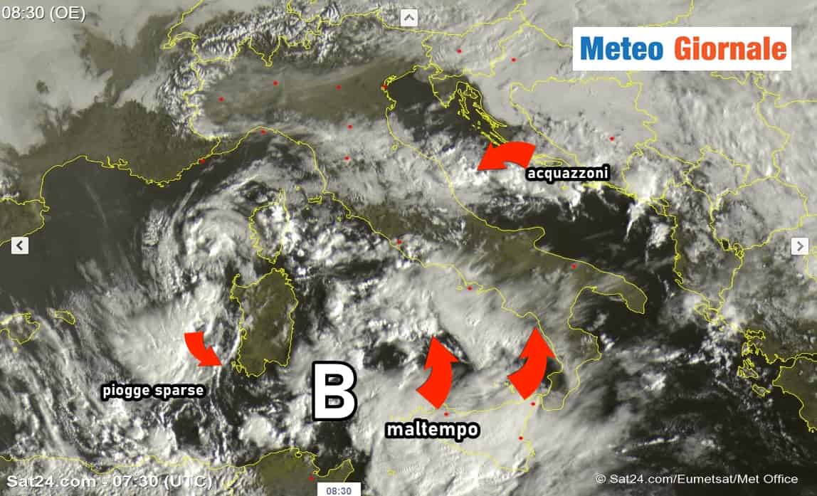 Meteo: nuovo rinforzo della depressione, ci saranno altre piogge 33 Meteo: nuovo rinforzo della depressione, ci saranno altre piogge