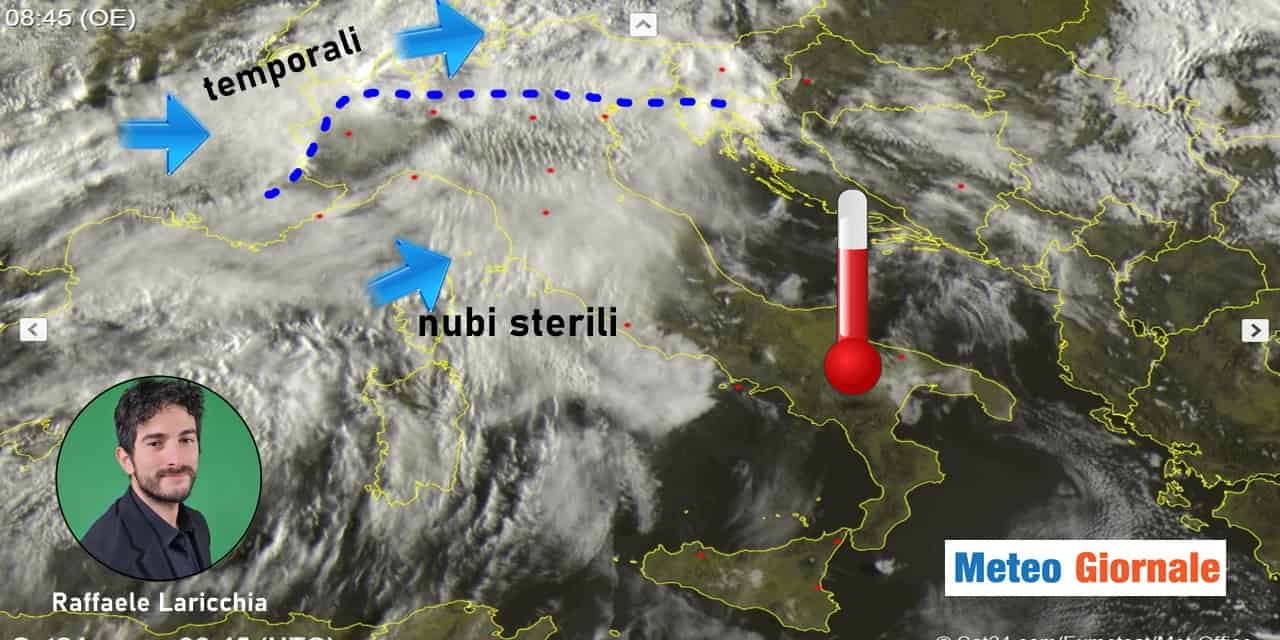 Meteo: ecco nubi e i primi temporali, l’anticiclone arretra