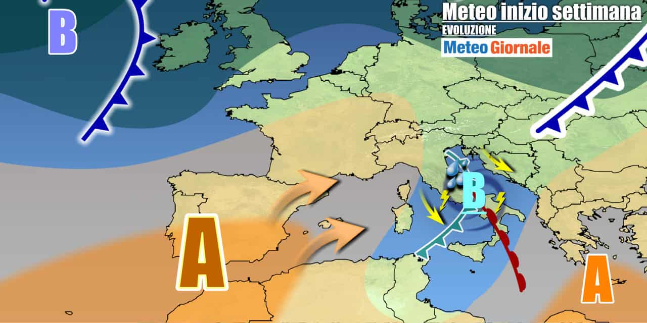 Meteo instabile ad inizio settimana, poi spazio all'anticiclone