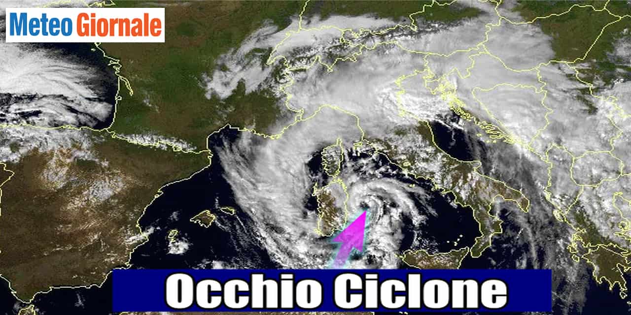 Ciclone Mediterraneo in tutta la sua spettacolarità