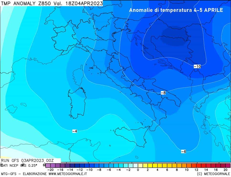 anomalie di temperatura settimana santa