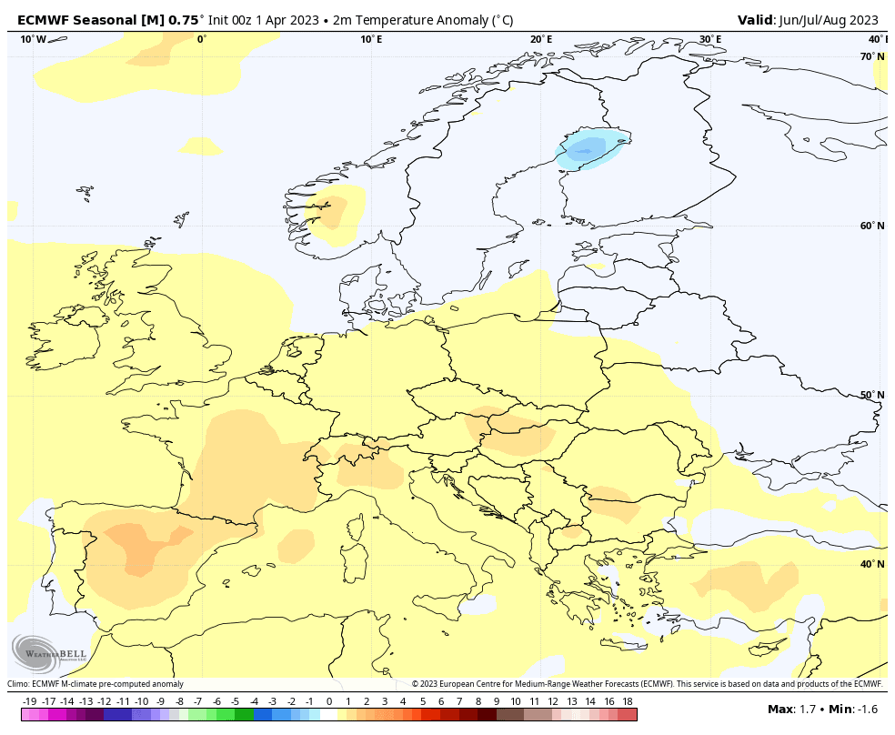 Prevista temperature sopra la media soprattutto al Nord Italia. Ma mappe a maggior risoluzione indicano anomalie peggiori.