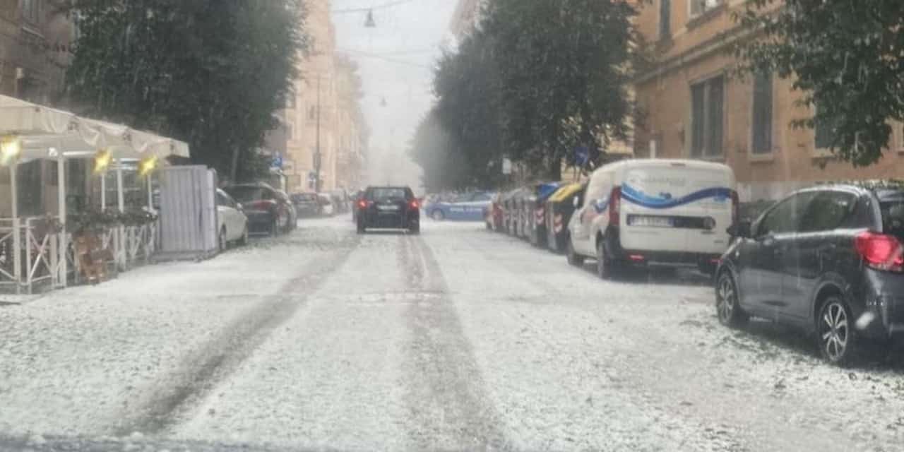 Abbondante grandinata in alcuni quartieri di Roma