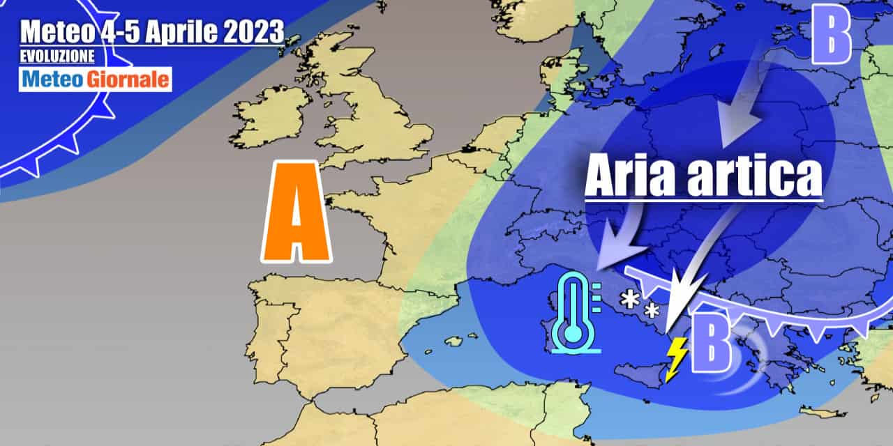 Aria artica in rotta sull'Italia