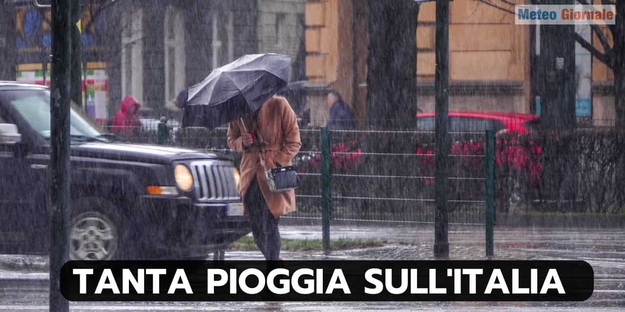 meteo con tanta pioggia su italia prossimi giorni